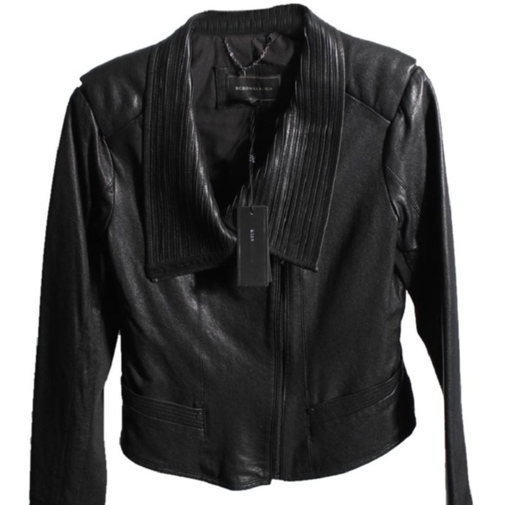SOLD - BCBG Maxazria Black Leather Jacket